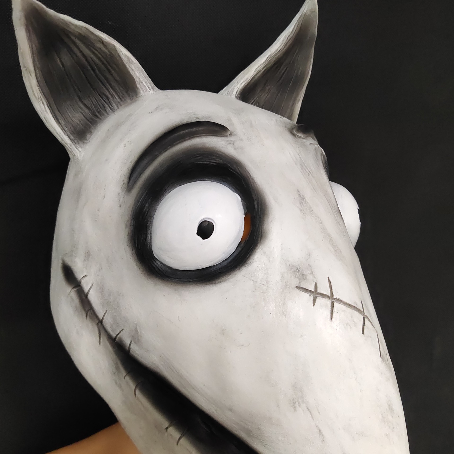 万圣节恐怖搞怪影视道具科学怪狗面具frankenweenie mask乳胶头套