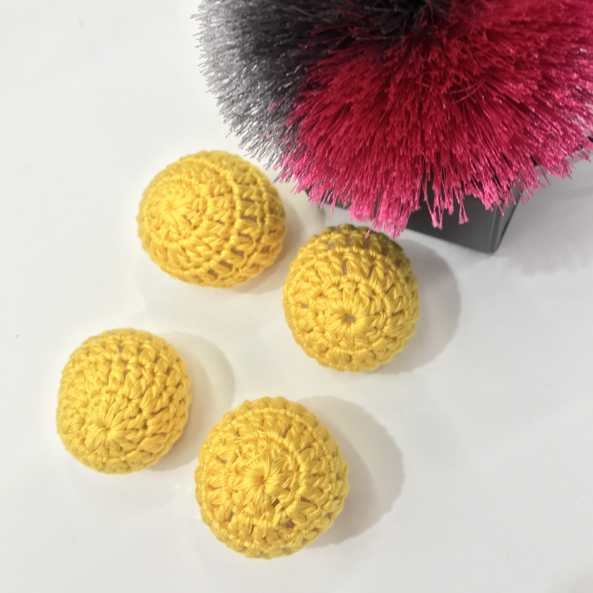 钩球 手钩毛球 纯手工编织毛球 手钩花 手钩diy可爱造型毛球花类