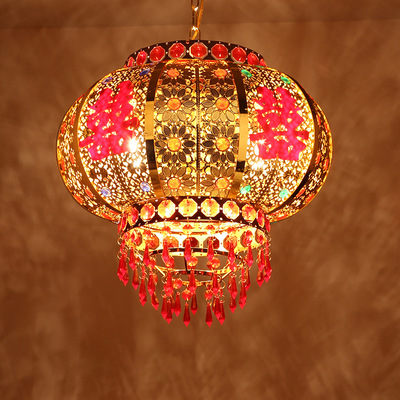 阳台年春节结婚吊灯笼过旋转大红乔迁大门插电led发光小灯笼挂饰