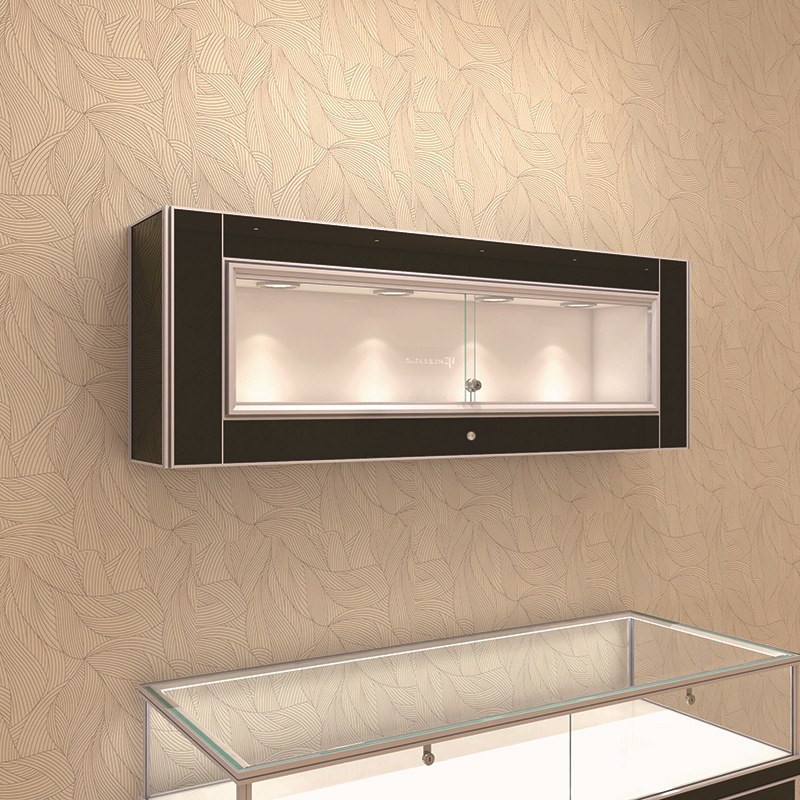 新款钢化玻璃珠宝展示柜挂墙壁柜吊柜橱窗展柜精品柜台饰品陈列柜