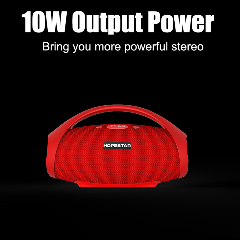 hopestar h32户外手提便携防水蓝牙音箱大功率10w大战神低音炮tws