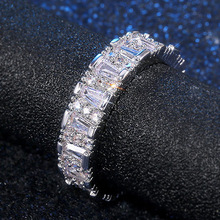 欧美街头气质风格热销新款 AAA级满钻镶不规则形锆石戒指女首饰品