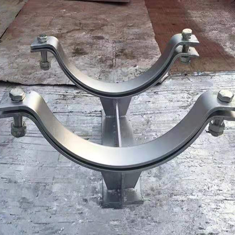 厂家供应 泵管固定u型地面托架dn125泵管管卡支架 两孔三孔管夹