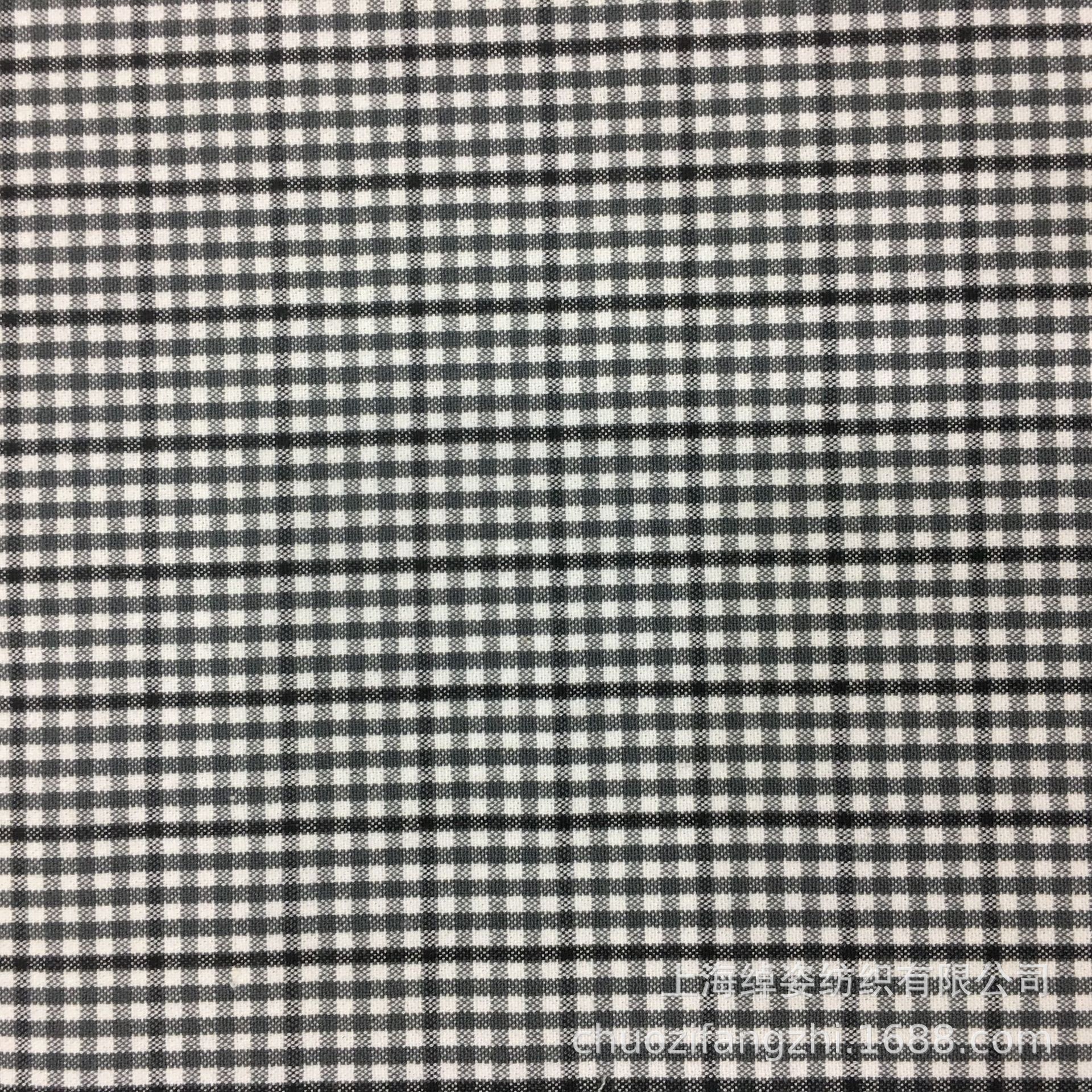 2019秋冬新品服装面料tr格子布料西装面料衬衫料小格子面料