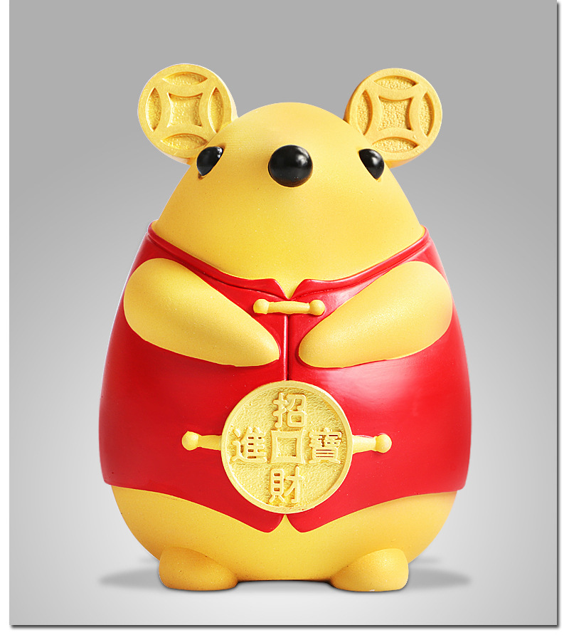 2019新款生肖鼠摆件储钱罐招财鼠年保险礼品公司采购可定制送客户