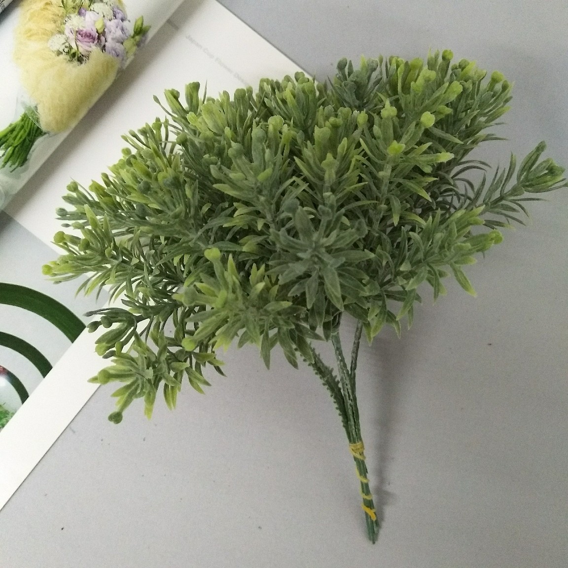 仿真把束草8头塔草加果 批发仿真绿植配饰家居装饰仿真花假花