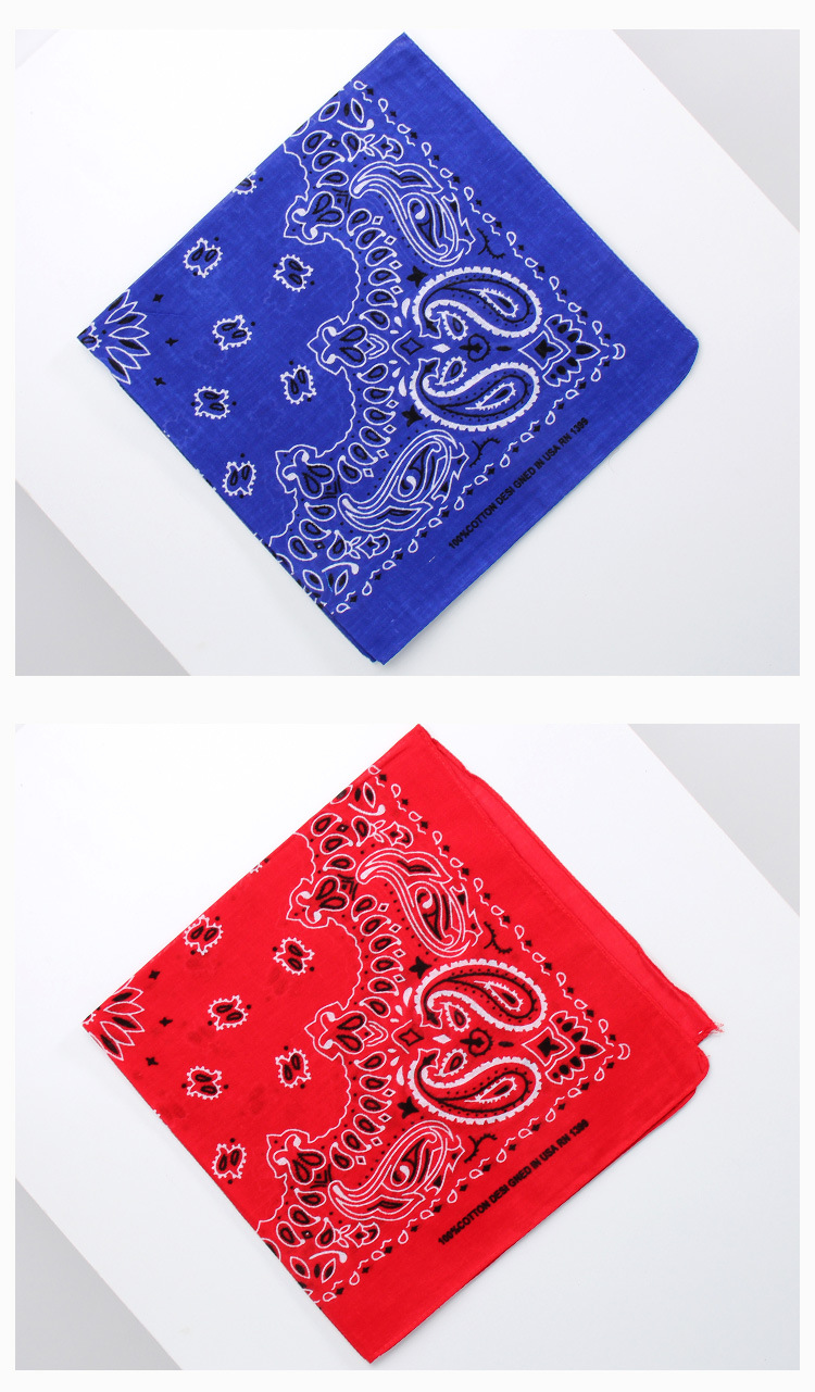 多功能头巾_hiphop双腰果花方巾 新款全棉变形虫多功