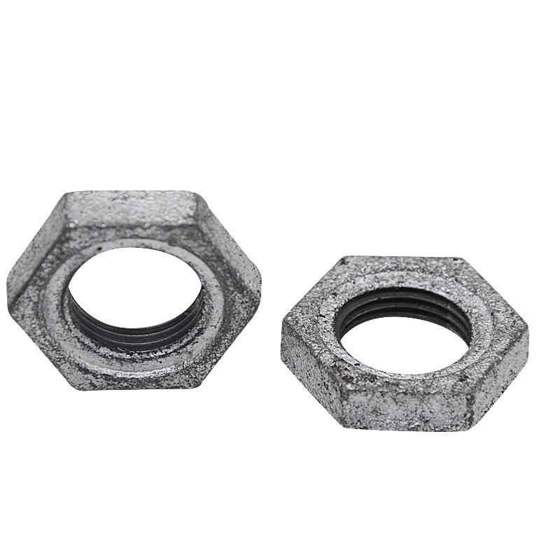 镀锌加厚根母dn15-dn80水纳子螺母并帽4分6分1寸水管紧固锁母厂家