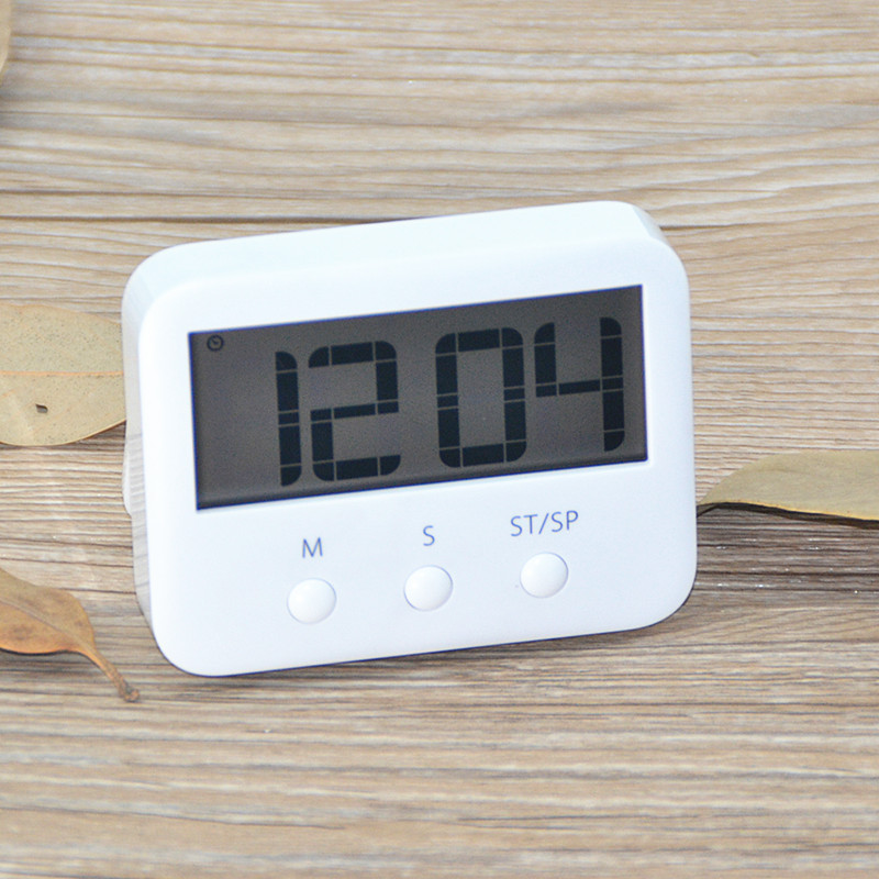 118s液晶数字显示倒计时大屏幕厨房计时器带时钟定时器