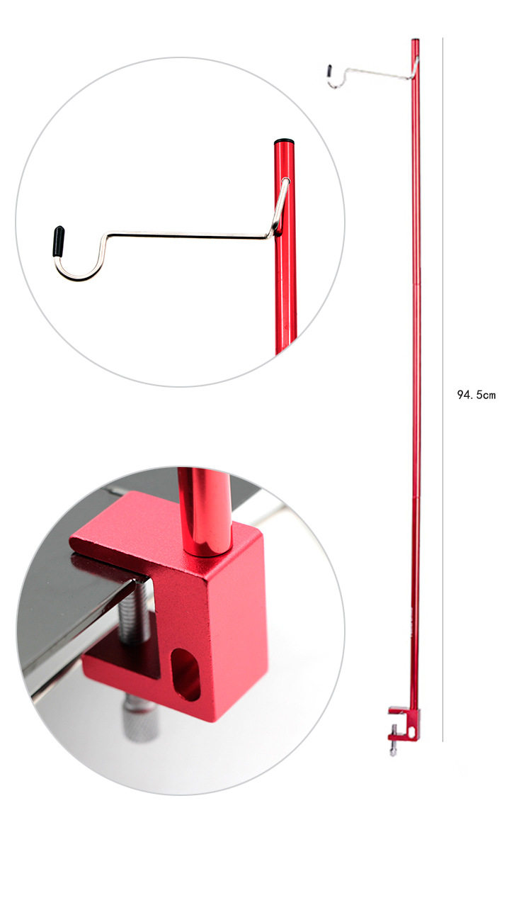 户外野营铝合金折叠灯杆迷你灯架露营灯夹钓鱼照明灯架便携灯支架