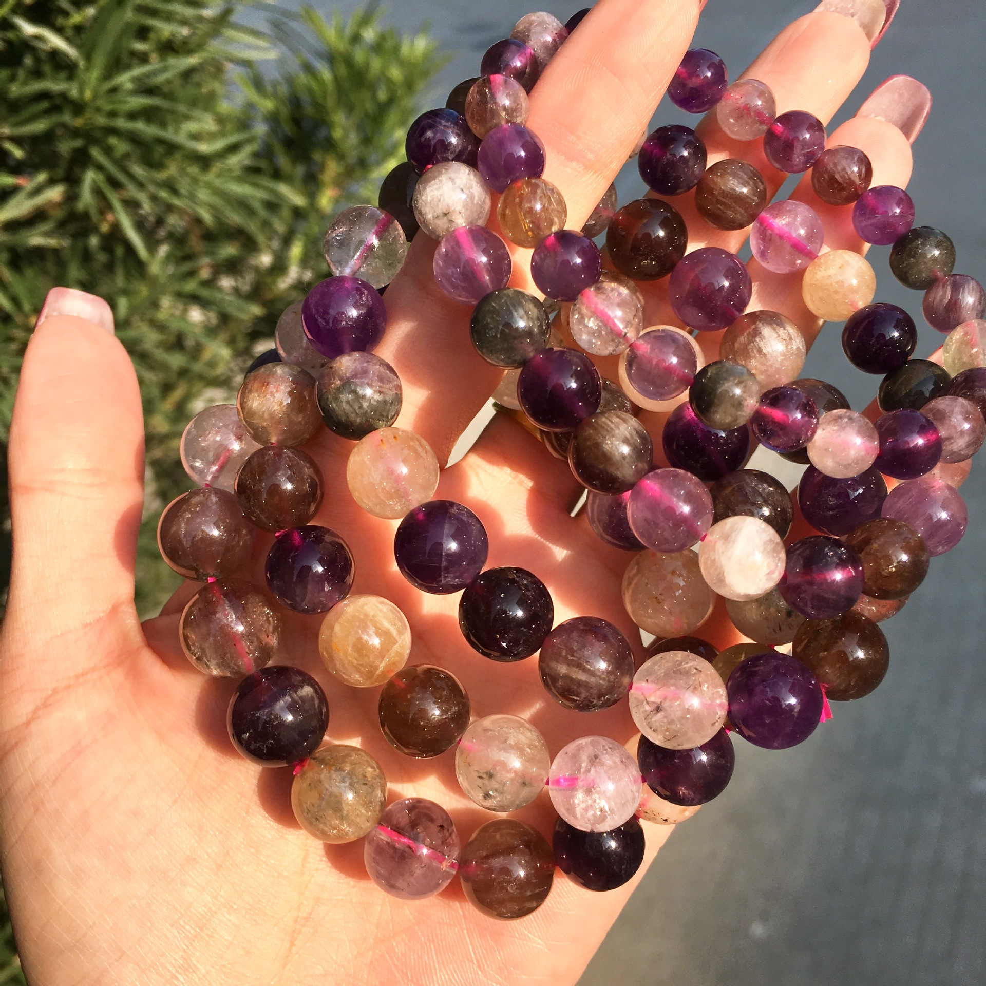 天然极光23单圈手链水晶手链时尚饰品能量水晶手链极光23水晶