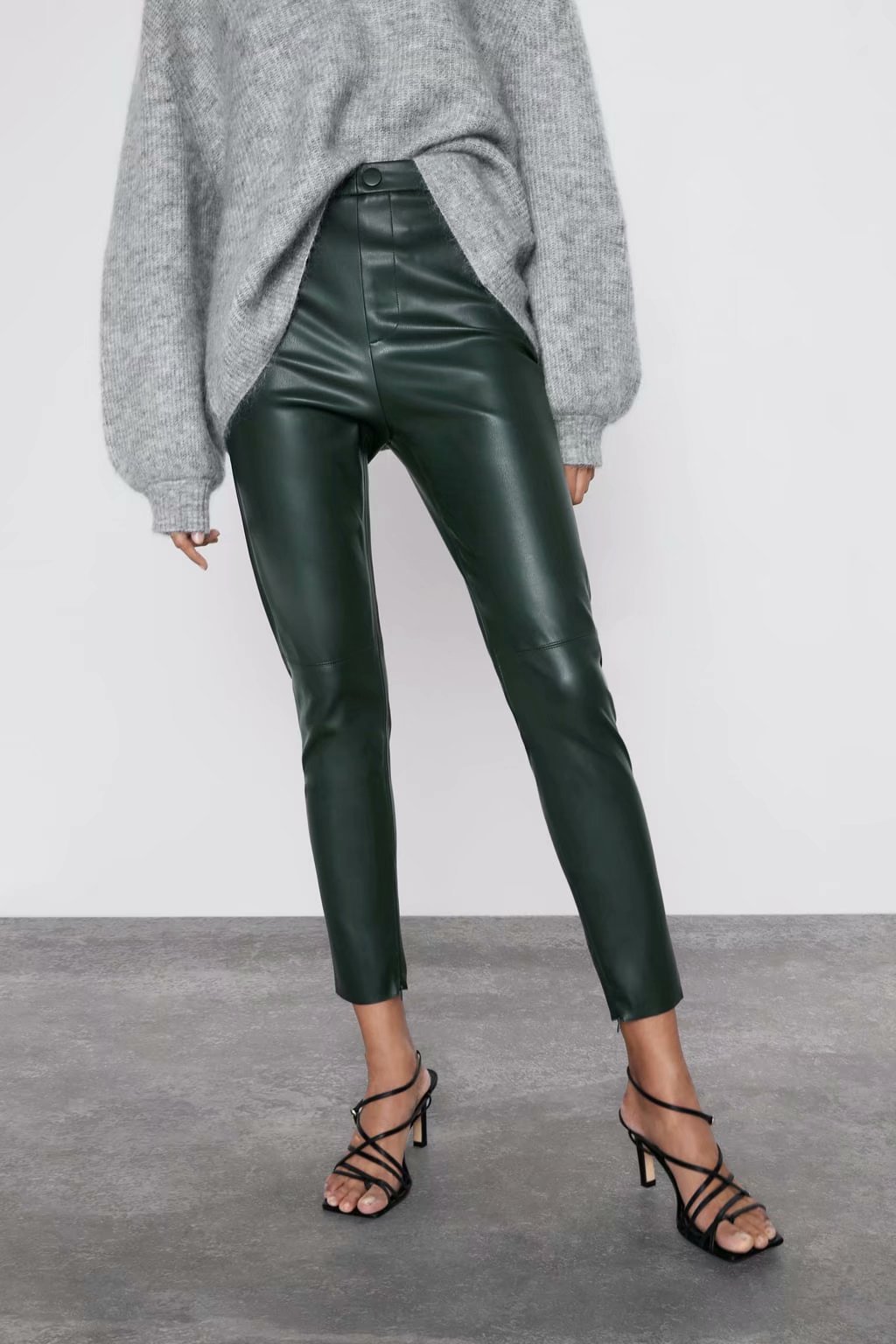 2021春夏新款欧洲站仿皮高腰打底裤 女式长裤 wdl9641-报价-阿里巴巴