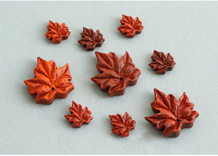 血檀木手工雕刻枫叶diy饰品配件吊坠子汽车挂件工艺品钥匙扣树叶