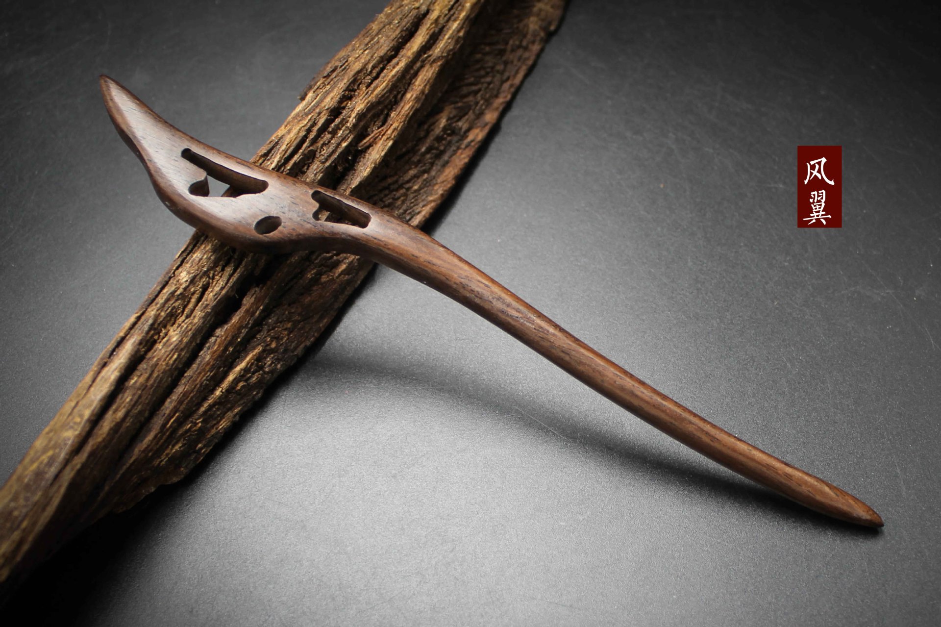 角木蛟品牌厂家直销天然乌木黑檀木发簪手工精品镂空簪子畅销定制