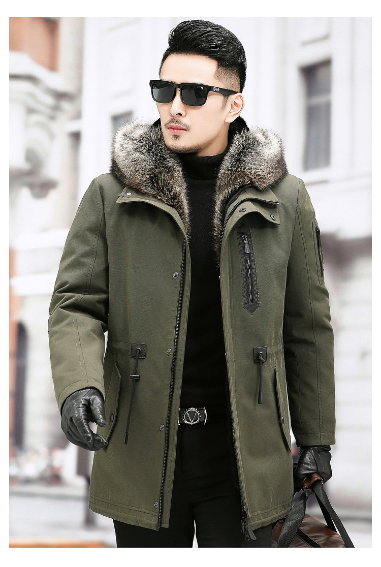 反季派克服男皮草林貂内胆中长款冬季20新款真皮皮衣外套皮毛一体