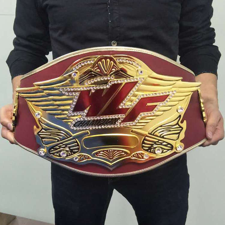 深圳国艺金腰带定做比赛武林风 自由搏击全立体腰带来图定制