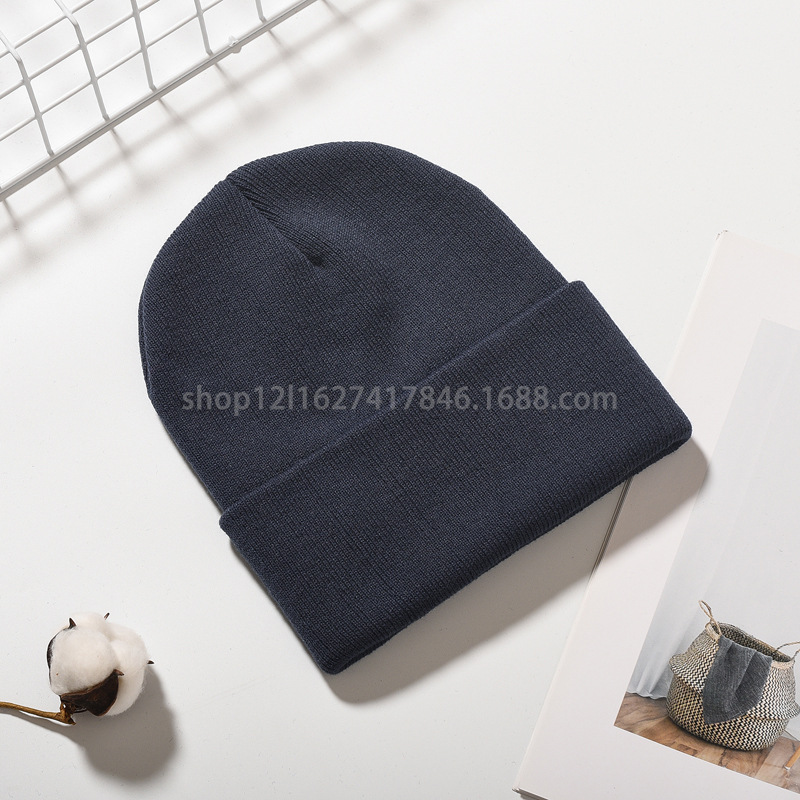 Factory Direct Sales Men's and Women's Light Board Knitted Hat Solid Color Acrylic Woolen Cap European and American AliExpress T Amazon Supply