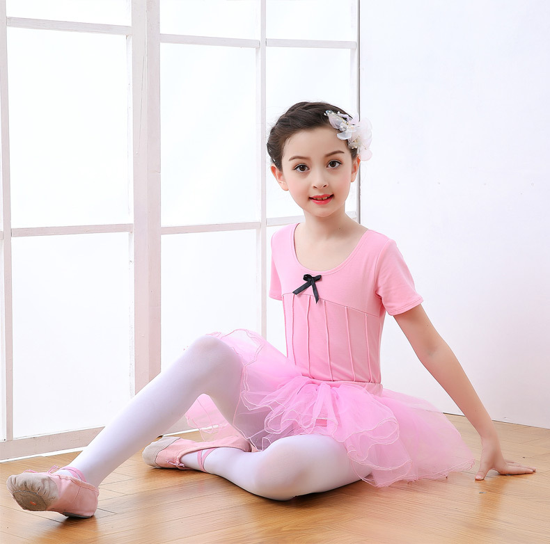 蝴蝶结幼儿童舞蹈服练功服中国舞女童芭蕾舞考级小女孩表演出服装