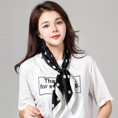新款夏季小丝巾女装饰韩国长条领巾夏天法式百搭方巾细窄围巾薄款