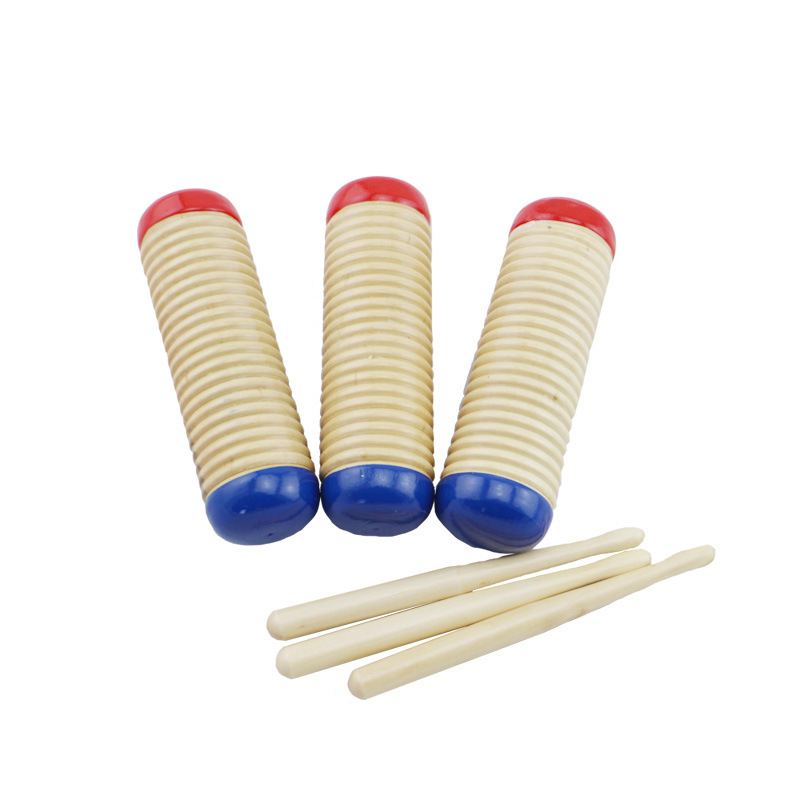 奥尔夫乐器木制沙筒响筒梆子 儿童乐器宝宝早教蛙鸣筒