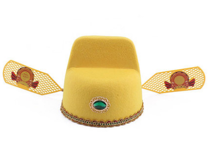 古代装成人儿童县官帽子七品芝麻官帽子新郎状元帽财神红色帽子