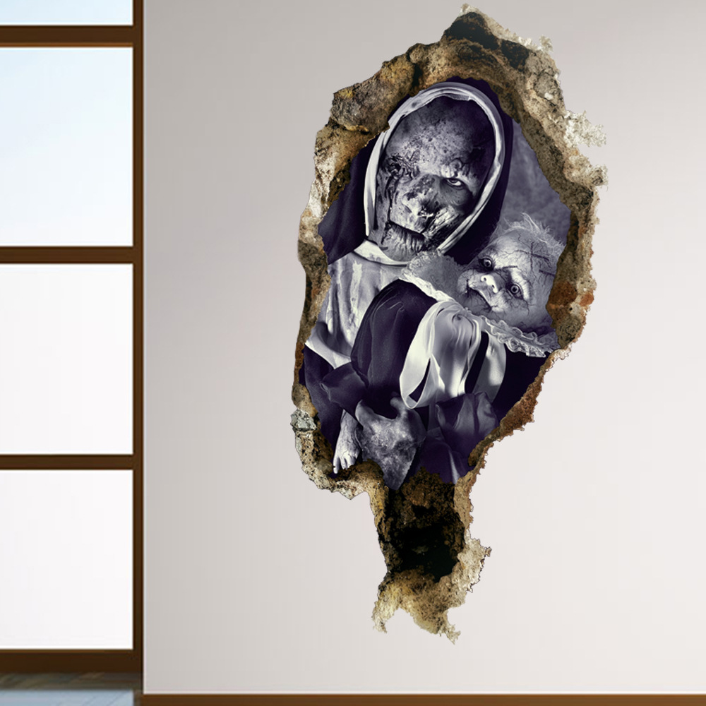 2019年新款创意鬼手僵尸万圣节墙贴纸 恐怖玻璃橱窗客厅卧室墙贴