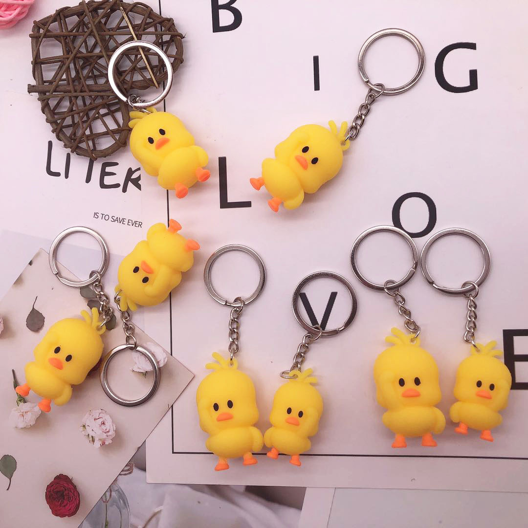 抖音同款小黄鸭公仔 跳舞鸭子钥匙扣挂件 包包配饰diy小物件
