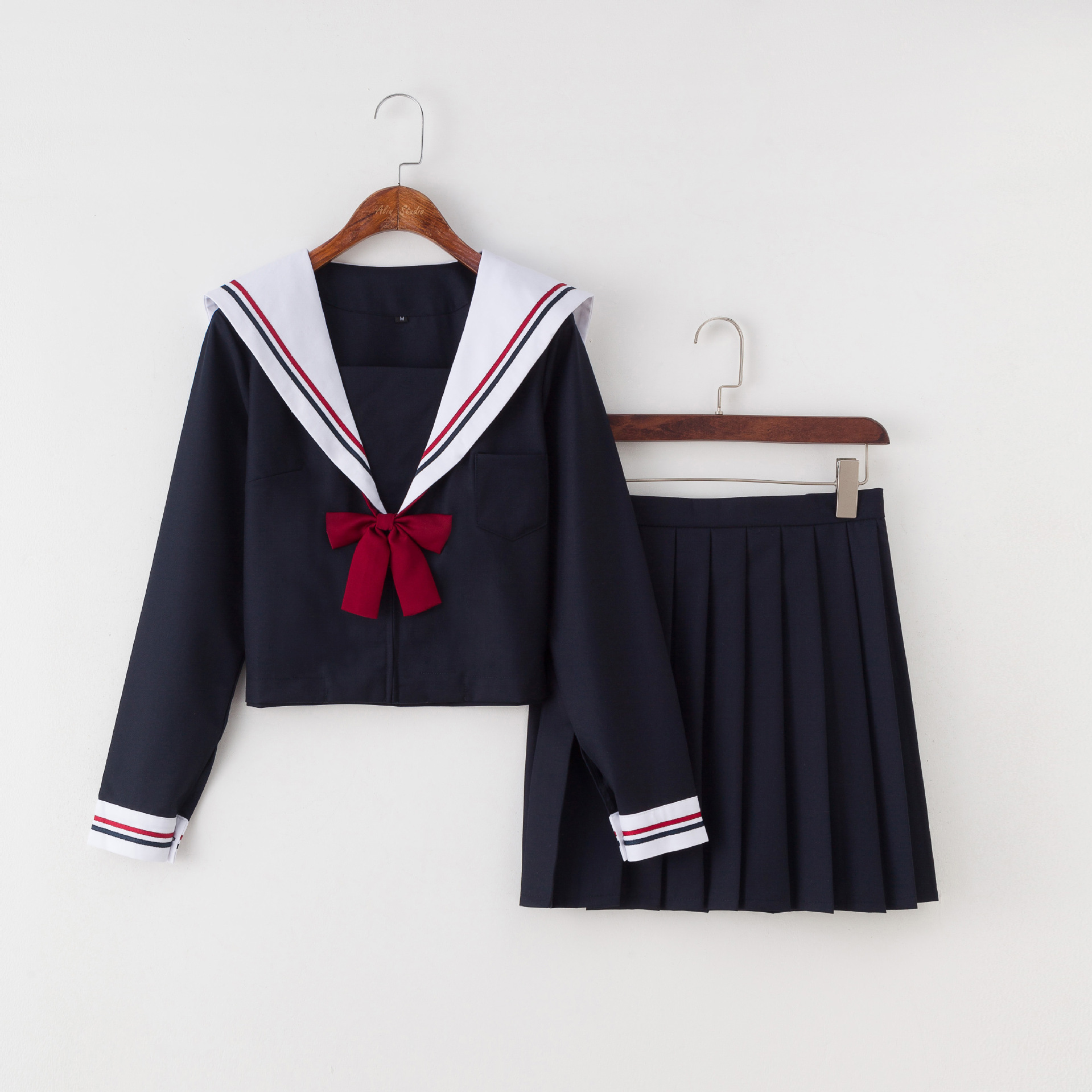 日系jk制服水手服基础款改版《丈青女神》学院风学生装少女百褶裙