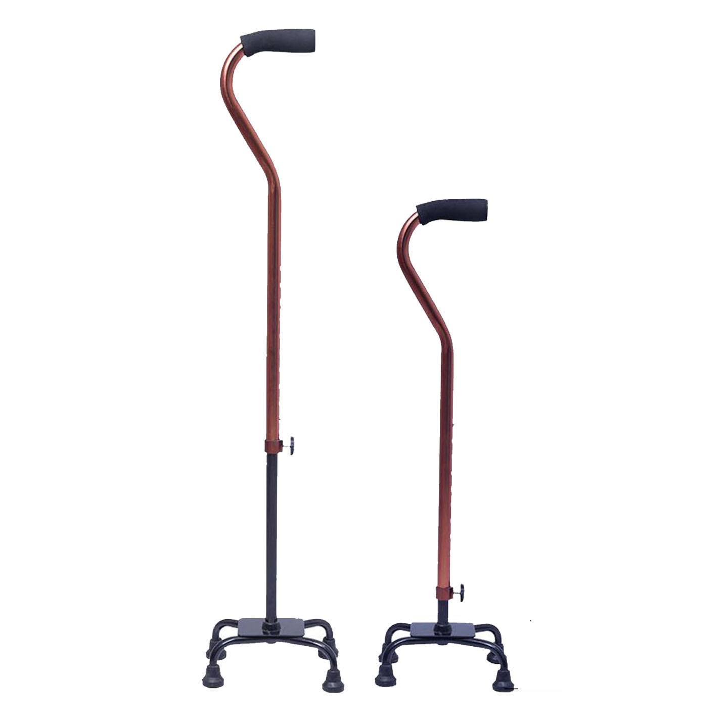 批发铝合金伸缩可调节四脚手杖拐杖四爪手杖老人四角拐棍