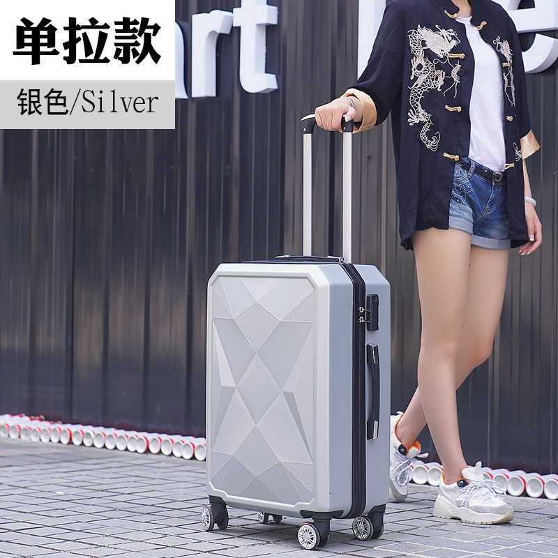 [New] Diamond Cut Pattern Luggage Glossy Trolley Case Men and Women Password Suitcase Factory Direct Sales One Piece Dropshipping