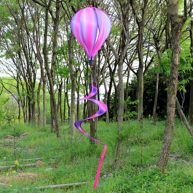 Outdoor Decoration Pendant Hot Air Balloon Wind-Turning Cloud Hot Air Balloon Rainbow Colorful Windmill Scenic Spot Real Estate Garden Wholesale