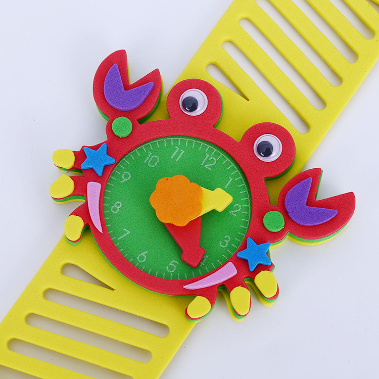 Factory Direct Sales Kindergarten Children's Handmade DIY Eva Watch Material Package Cute Cartoon Animal Watch