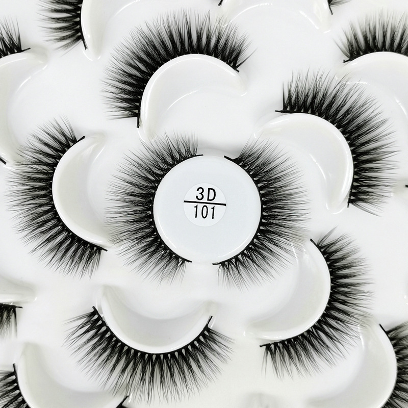 10 Pairs Pack Lotus Porcelain Plate False Eyelashes 3D Natural Thick Eyelash More than Model Cross-Border Supply