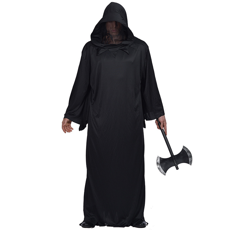 Amazon Wish Cross-Border Supply Halloween Costume Cold Black Robe Warrior Cospaly Prop Costume