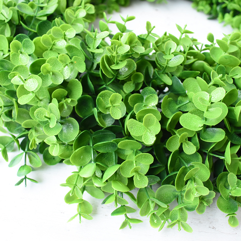 跨境田园风格美式60cm尤加利草花环婚庆大号门环挂件橱窗装饰品