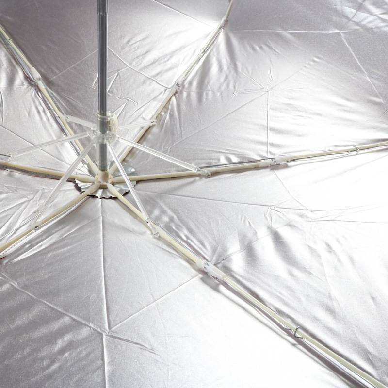 6骨精品木头制柄清新细圆点线条小蝴蝶银胶女士折叠轻量晴雨伞