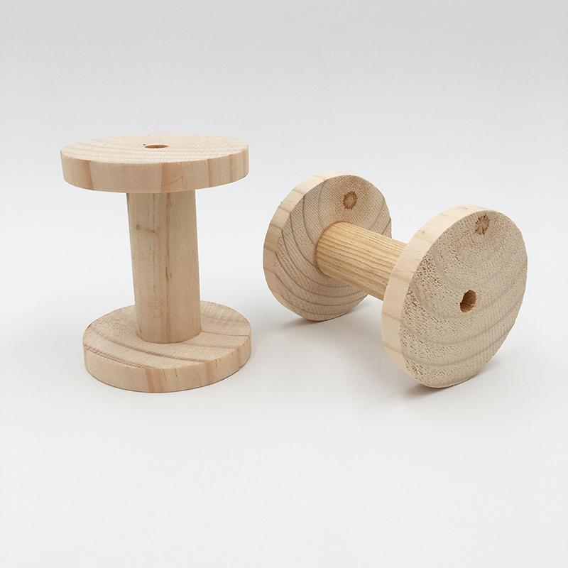 厂家直销实木原木色木线轴松木怀旧木制线圈轴手工diy卷线轴定制