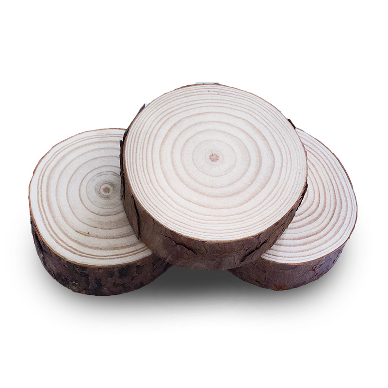 6-14cm直径厚4cm圆木桩diy手绘装饰松木桩拍摄道具木桩原木桩直销
