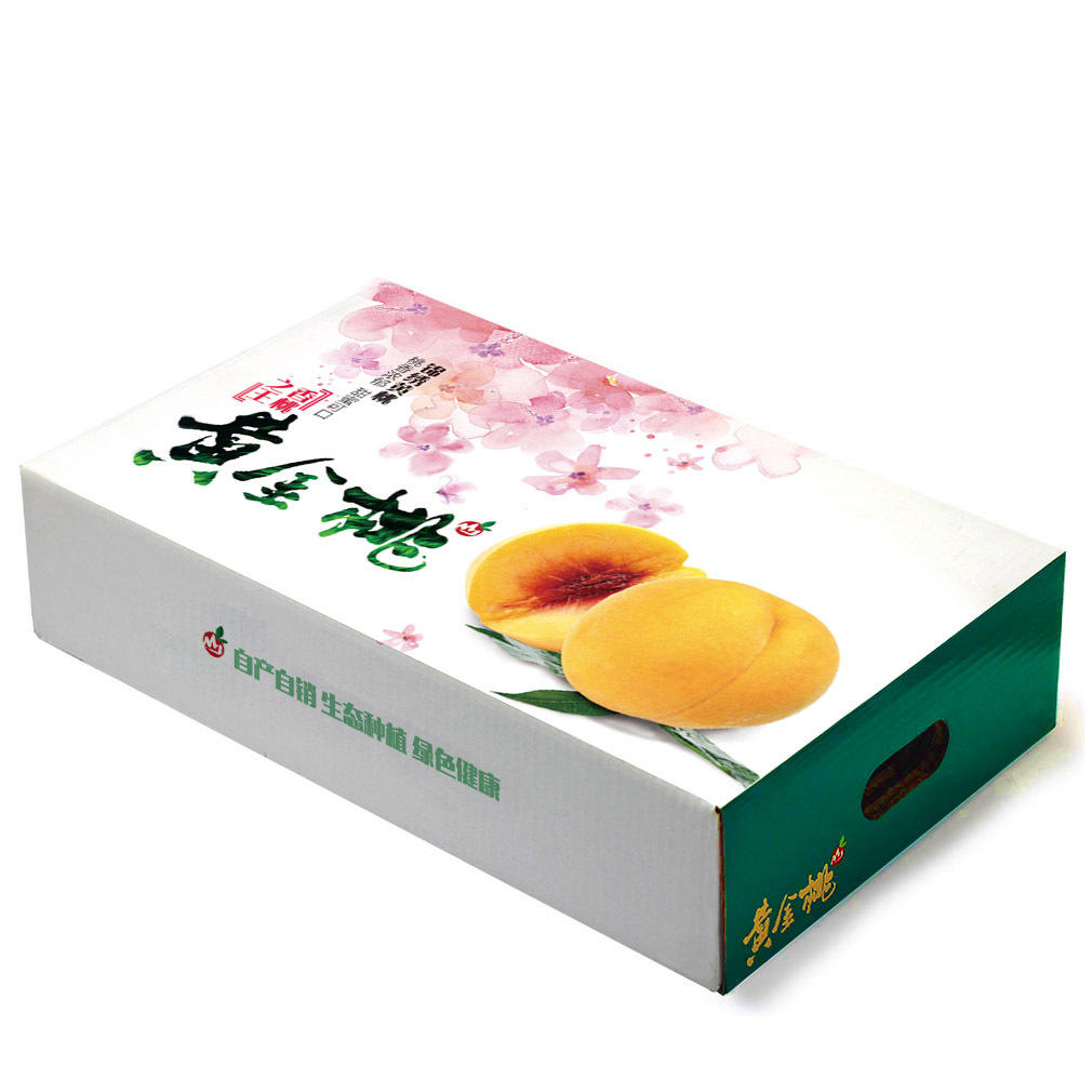 现货8只12只锦绣黄桃包装盒 水蜜桃礼品彩箱定做水果包装纸盒