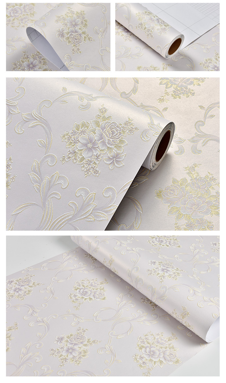 电视背景墙墙纸自粘田园壁纸无纺布墙纸贴纸卧室客厅壁纸3d立体