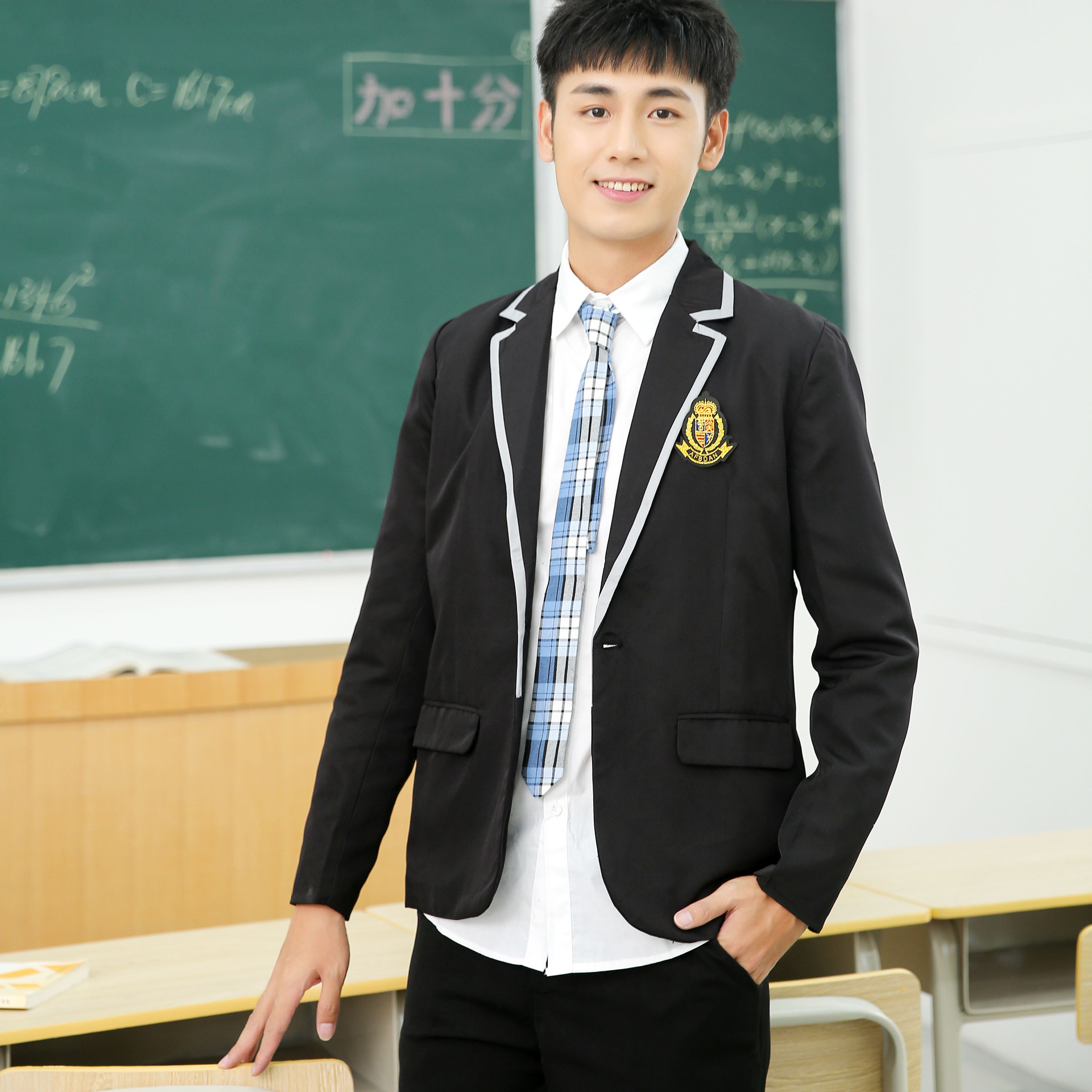 校服2019秋季新款初中生英伦学院风校服班服jk制服小西装三件套