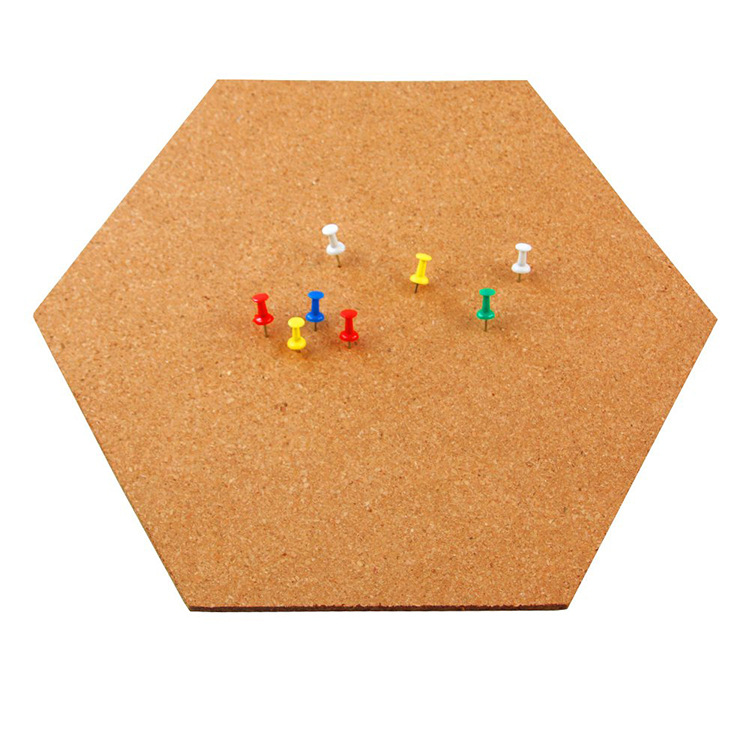 工厂直销六边形软木垫自粘软木留言板照片墙扎图钉公告展示软木墙
