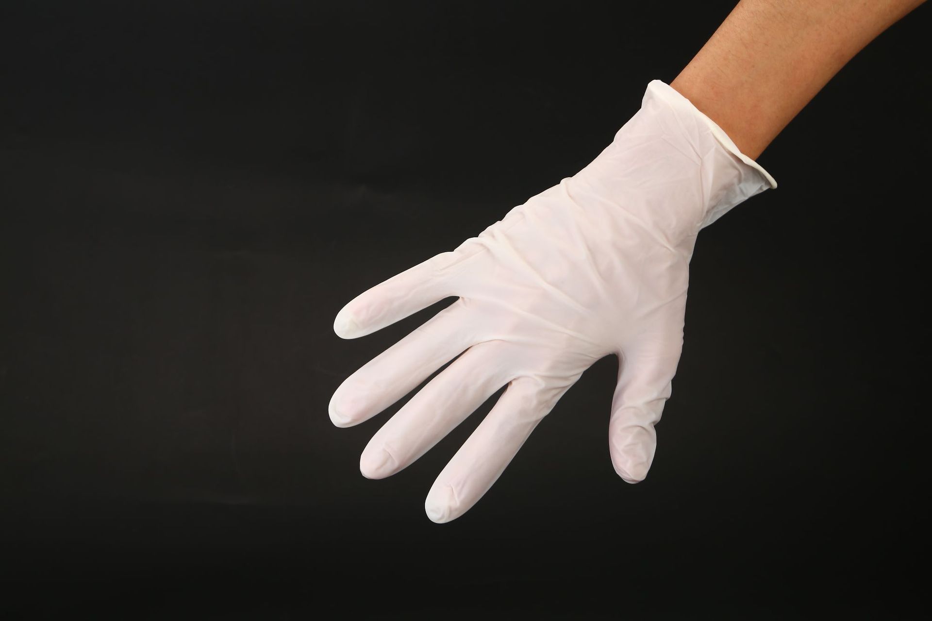 厂家直销麻指白色丁腈手套 实验室科研防酸碱防滑橡胶丁晴手套