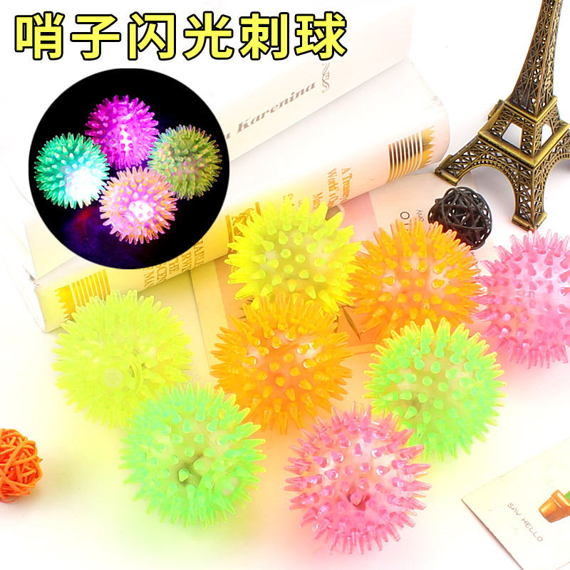 Flash Elastic Massage Ball Jumping Ball Barbed Ball Luminous Massage Ball Pet Toy Stall Night Market Wholesale