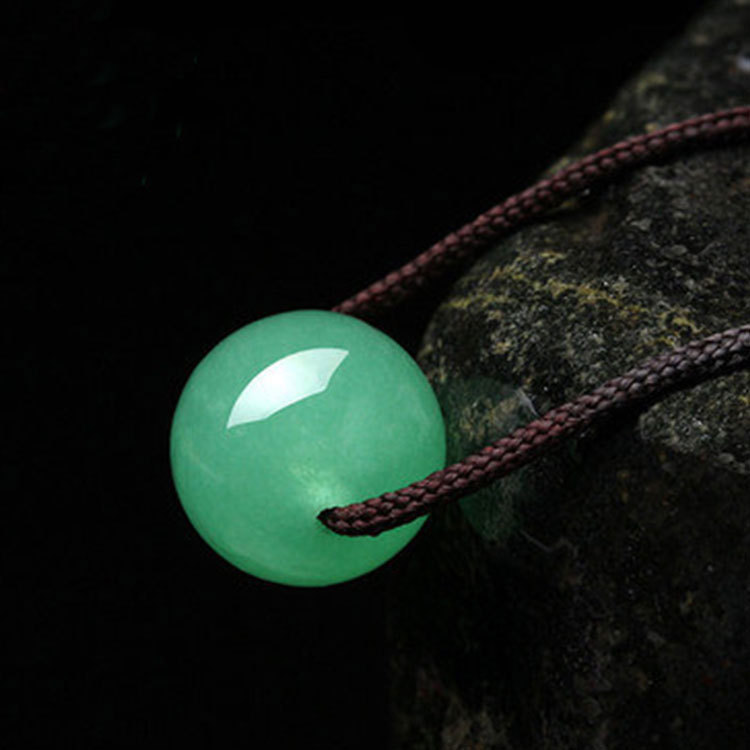 初沐 东陵石圆珠项链吊坠批发