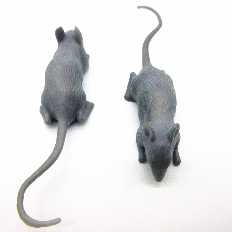 塑料仿真老鼠模型 整蛊恶搞万圣节小动物 8*1.5cm