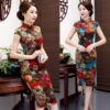 Improved edition daily Retro Self cultivation Silk Robes Dress 2019 Spring and summer new pattern Mid length version Cheongsam skirt Improved edition daily Retro Self cultivation Silk Robes Dress 2019 Spring and summer new pattern Mid length version Cheongsam skirt