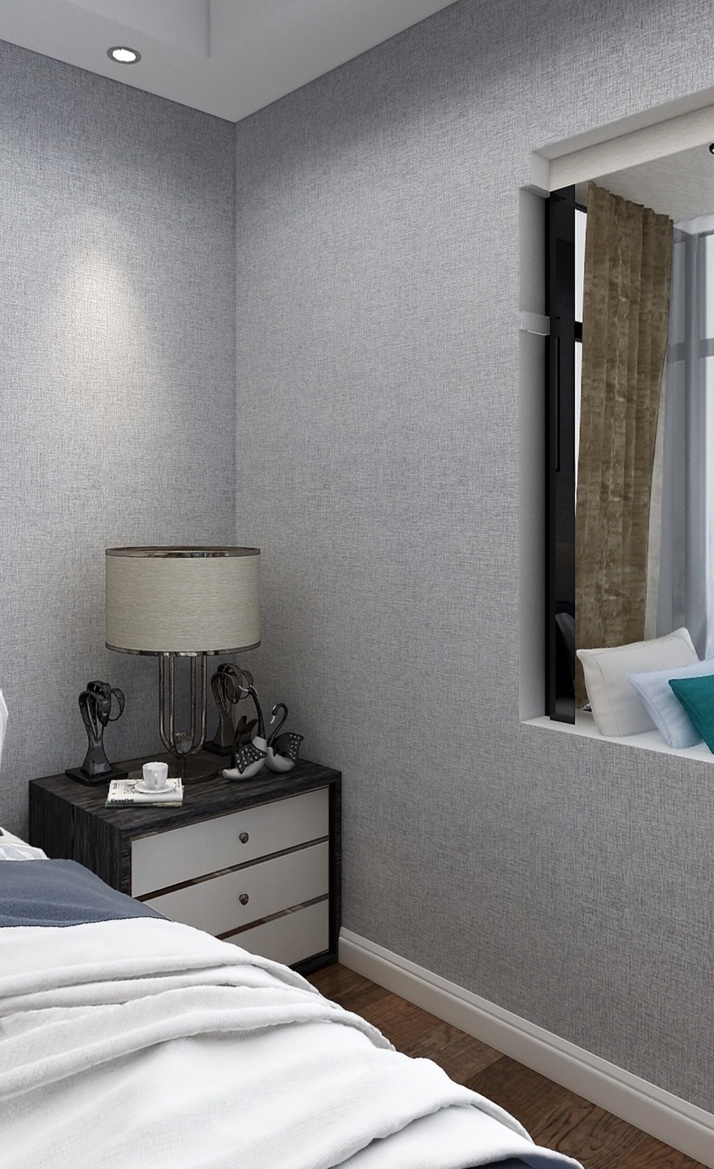 纤丽素色亚麻_纤丽素色亚麻 防水壁纸壁布工程酒店电视背景墙布批发 -