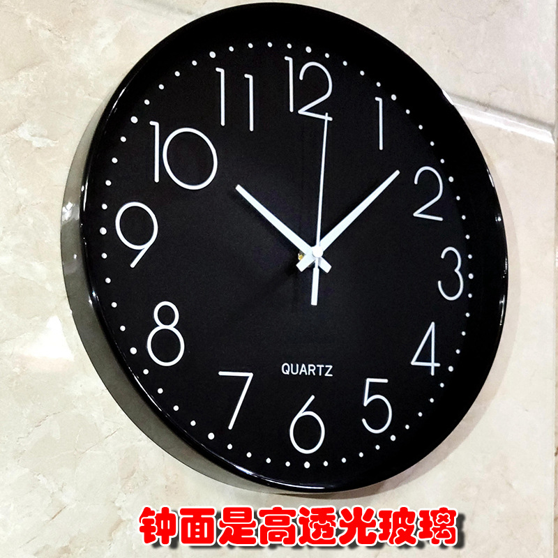 12-Inch Wall Clock Mute Simple Quartz Clock Home Living Room Digital Clock Cross-Border Amazon Hot Sale