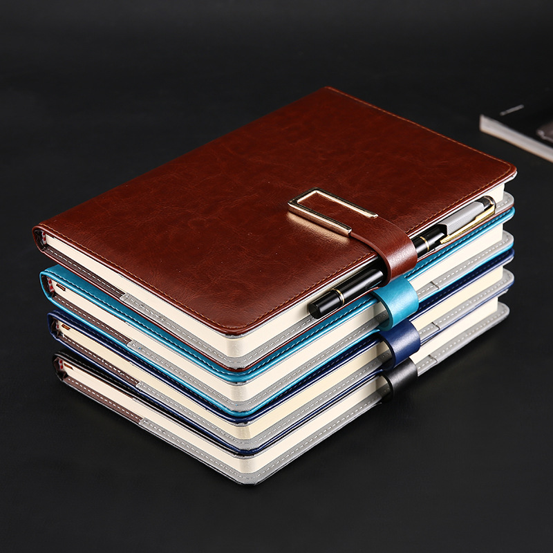 in Stock Wholesale Office Stationery Notebook U-Shaped Buckle Imitation Leather Business Notebook Made A5 Creative Notepad